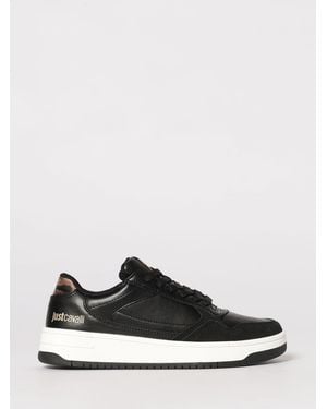 Just Cavalli Leather Sneakers - Black