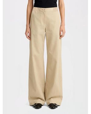 Patou Organic Cotton Wide-Leg Pants - Natural