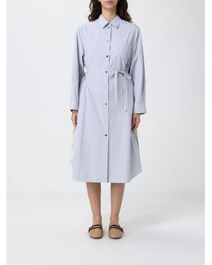 Paul Smith Vestido Camisero De Mezcla De Algodón A Rayas - Azul
