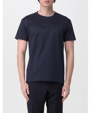 Fendi Ff Cotton T-Shirt - Blue