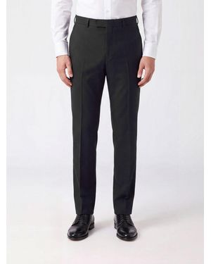 Tom Ford Slim Fit Tailored Wool Trousers With Off-Center Closure - Blue