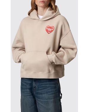 Carhartt Oversized Heart Print Cotton Jersey Hoodie - Natural