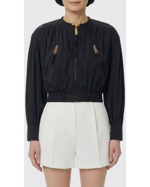 Elisabetta Franchi Technical Fabric Bomber Jacket - Blue