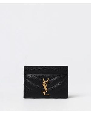 Saint Laurent Cassandre Credit Card Holder - White
