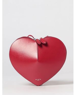 Alaïa Le Cœur Heart-Shaped Leather Crossbody Mini Bag With Zip Closure - Red