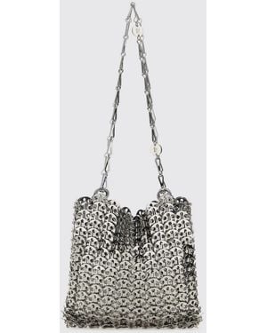 Rabanne 1969 Knitted Brass Bag - White