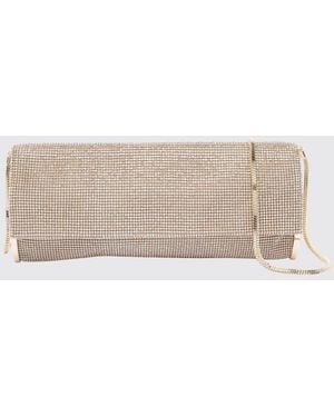 Benedetta Bruzziches Bolso Clutch Kate De Malla De Cristal Con Bandolera Joya - Neutro