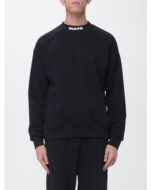 DISCLAIMER Oversized Crewneck Cotton Jumper With Contrast Logo - Blue