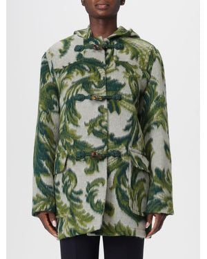 Etro Hooded Jacquard Wool-Blend Jacket - Green