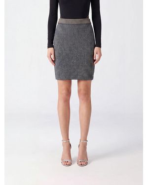 Balmain High-Waisted Knit Mini Pencil Skirt With Sequin Embroidery - Black