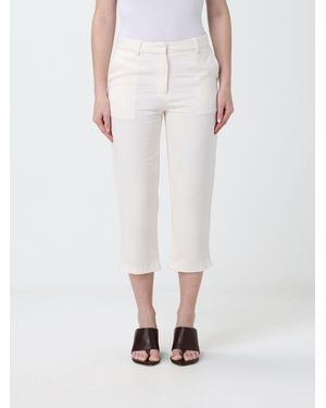 Frankie Shop Cropped Lyocell Trousers With Side Slit - White