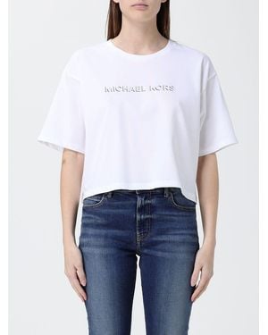 Michael Kors Cotton Crop T-Shirt With Logo - White