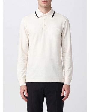 Dolce & Gabbana Dolce &Amp Gabbana Long-Sleeved Slim Fit Polo Shirt With Contrast Trim - White