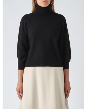 Max Mara Pull À Col Roulé Coupe Relax En Laine Et Cachemire Avec Épaules Tombantes - Noir
