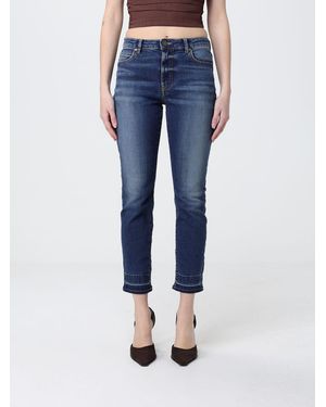 Pinko Cropped Fit Cotton Jeans - Blue