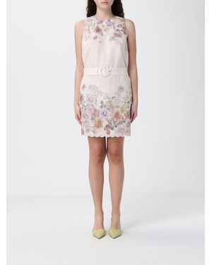 Twinset Floral Print Linen Mini Dress - White