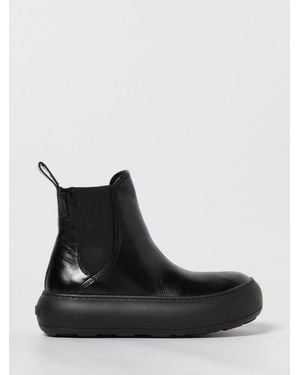 Moschino Botines De Piel Brillante - Negro