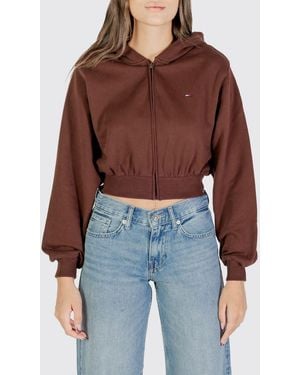 Tommy Hilfiger Zip-Up Cropped Hoodie - Red
