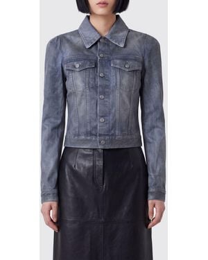 7 For All Mankind Slim Fit Cotton Denim Jacket With Patch Pockets - Blue