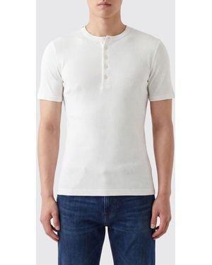 Dolce & Gabbana Dolce &Amp Gabbana Cotton Slim Fit T-Shirt With Crew Neck And Buttons - White
