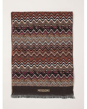 Missoni Écharpe En Pure Laine Vierge À Motif Abstrait Multicolore - Marron