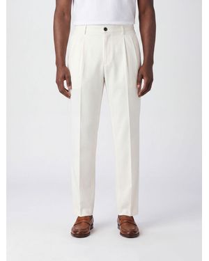 Incotex Stretch Cotton And Linen Chino Pants - White