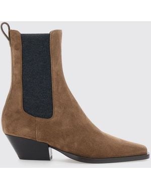 Brunello Cucinelli Bottines Plates Femme - Blanc