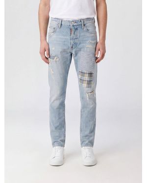 DSquared² Teddy Slim Fit Distressed Skinny Jeans - Blue