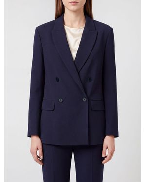 Twinset Double-Breasted Viscose Blend Blazer With Peak Lapels - Blue