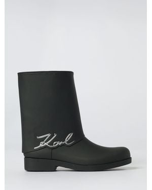 KARL LAGERFELD Flat Ankle Boots - Black