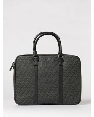 Michael Kors Bolso De Trabajo Hudson De Algodón Revestido Con Monograma Mk Estampado - Negro