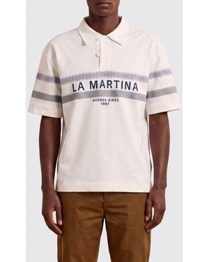 La Martina Cotton Polo With Logo - White