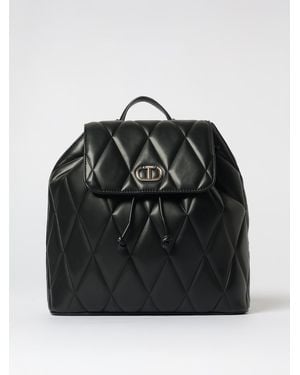 Twinset Zaino Medio Trapuntato Con Logo - Nero