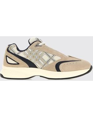 Burberry Baskets Eclipse En Daim Et Mesh Avec Empiècements Check - Blanc
