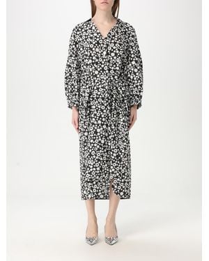 Marni Pop Fields Organic Cotton Poplin Midi Dress - Black