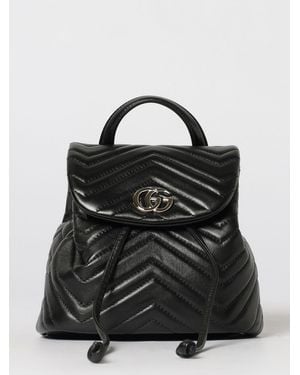Gucci Gg Marmont Rucksack Aus Gestepptem Nappaleder Mit Chevron-Muster - Schwarz