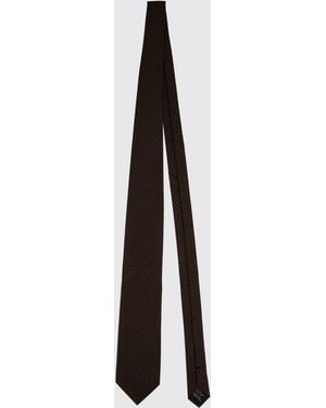 Tom Ford Prince Of Wales Pattern Pure Mulberry Silk Tie - White