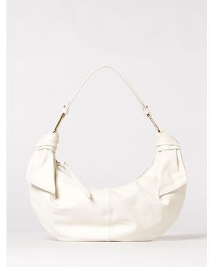 Coccinelle Furoshiki Ruched Leather Bag - Natural