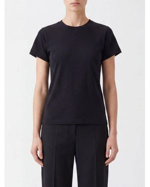 The Row Cotton Crewneck Short-Sleeve T-Shirt - Black