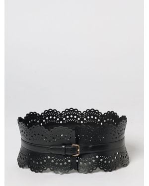 Alaïa Bustier-Gürtel Aus Glattleder Mit Lochmuster - Schwarz