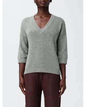 Kangra Cotton Blend V-Neck Jumper - Grey