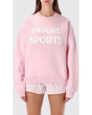 Sporty & Rich Sporty &Amp Rich Crewneck Cotton Jersey Sweatshirt With Slogan Print - Pink