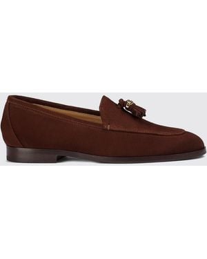 Doucal's Suede Penny Loafers With Tassels And Round Toe - Brown