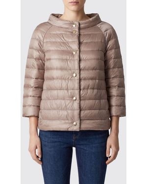 Herno Reversible Round-Neck Cropped Down Jacket - Blue