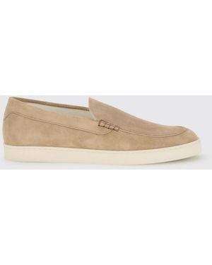 Brunello Cucinelli Striped Embossed Suede Loafers - Natural
