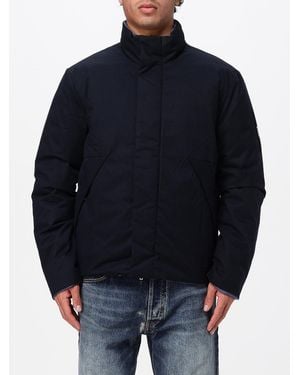 EA7 Reversible Short Nylon Puffer Jacket With High Neck - Blue