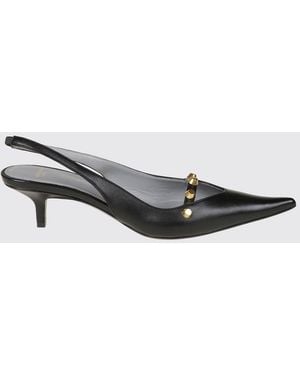 Balenciaga Midnight Studded Nappa Low-Heel Slingback Pumps - Grey