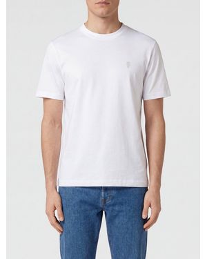 Eleventy Slim-Fit-T-Shirt Mit Rundhalsausschnitt Aus Reiner Baumwolle Und Dezentem Logo - Weiß