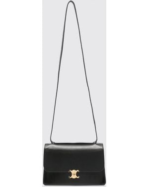 Celine Triomphe Monogram Calfskin Crossbody Bag - White