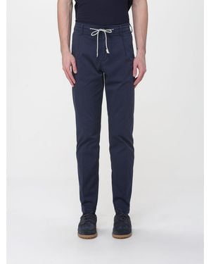 Eleventy Slim Fit Cotton Blend Pants - Blue